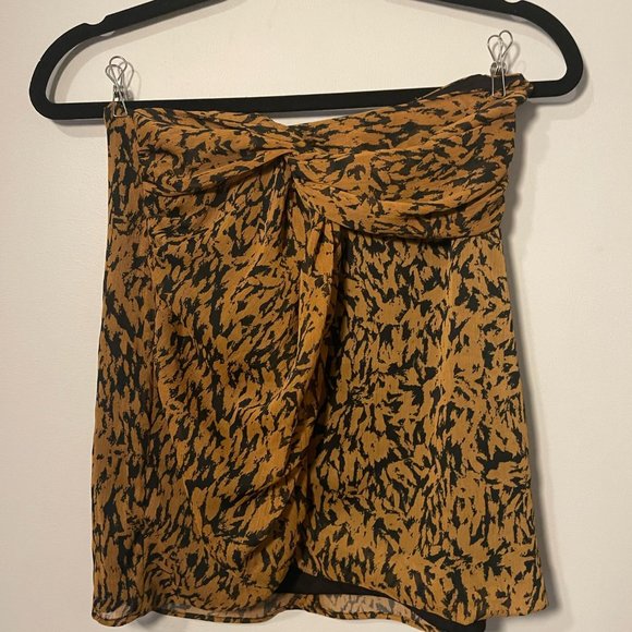 Zara Patterned Wrap Knot Mini Skirt - Small - Picture 15 of 16